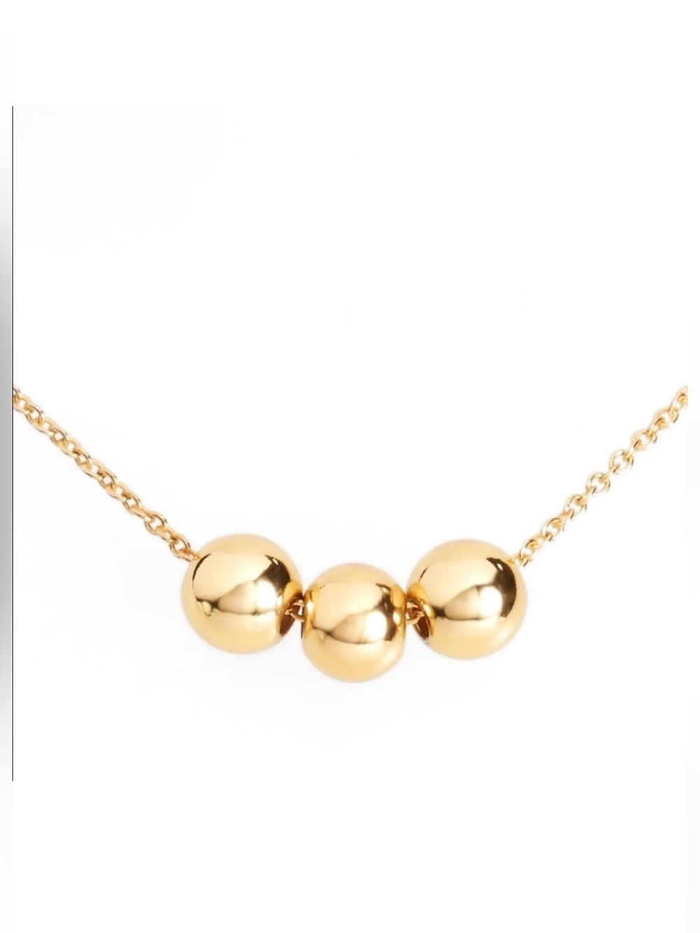 NWT Gorjana Gold Newport 3 Bead Slider Adjustable Necklace